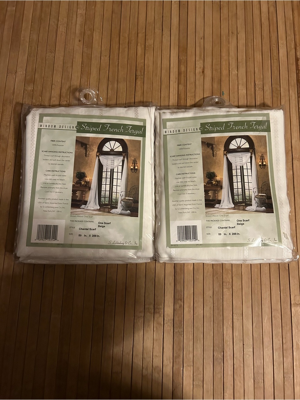 Window Design Cream/Beige Striped French Chantal Style - In Original Packaging